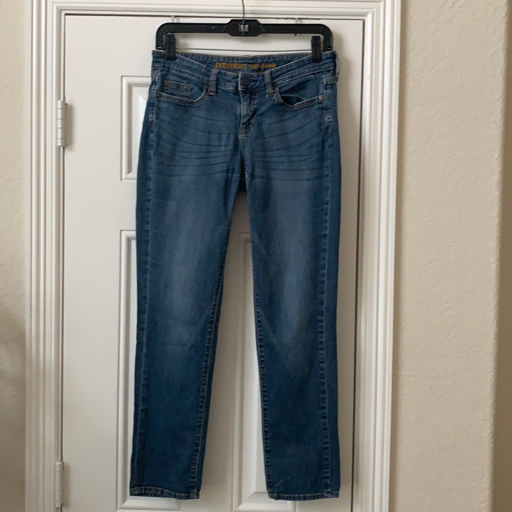 GAP Blue Cropped Straight Leg Jeans Medium Wash Size 4
